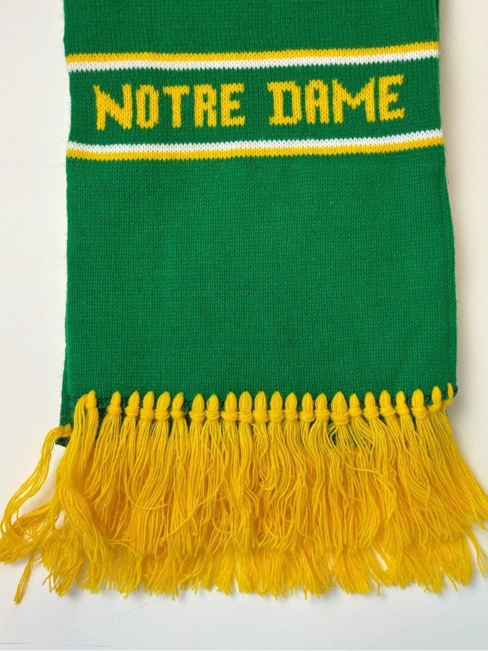 Bundle 2/$30! Notre Dame Green & Gold Knit Scarf Fighting Irish EUC